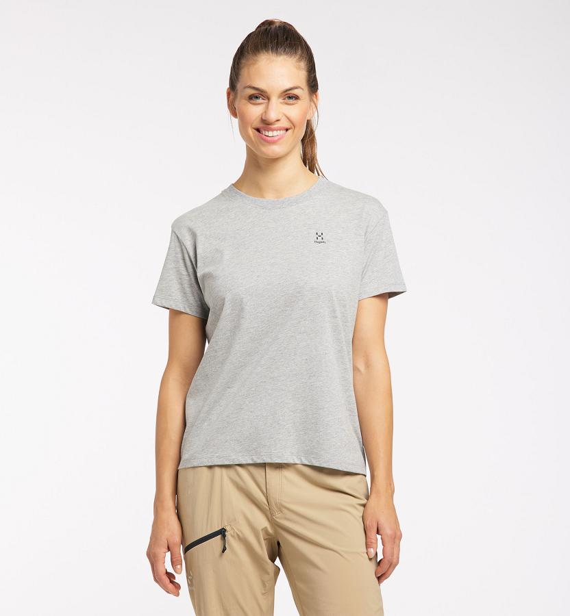 Haglöfs Camp T-Shirt Grey For Womens KXPMG1387 Australia